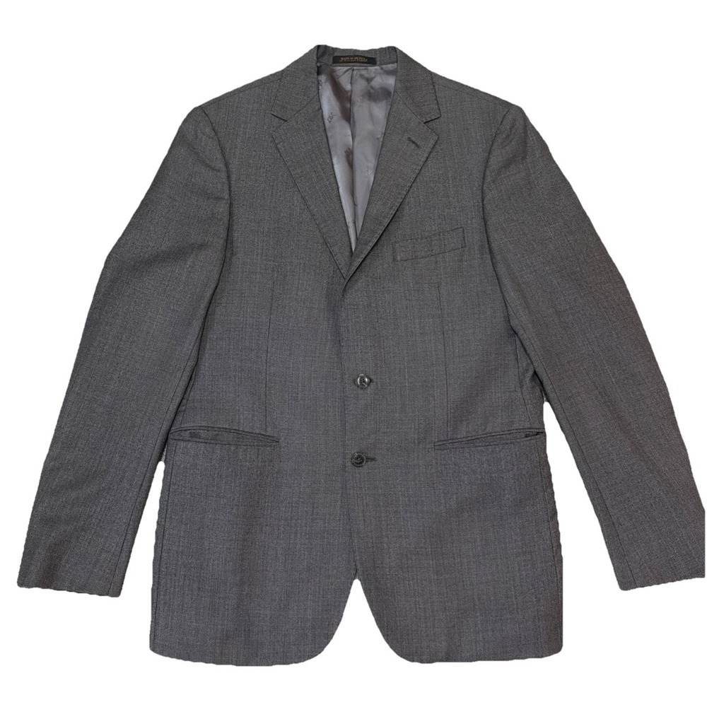 Jos A Bank Blazer Mens 41L Gray Wool Reserve Slim Fit Soft Shoulder Micro Check‎